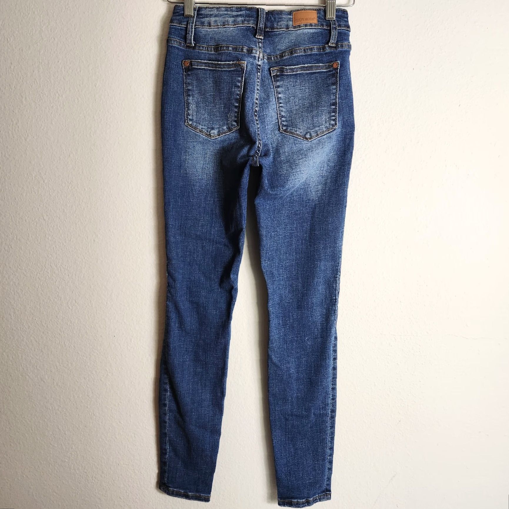 Vintage Judy Blue Mid Rise Medium Wash Skinny Jeans w/Thermal Patch Insert - Size 3/26 Size 26" / US 2 / IT 38 - 4 Thumbnail