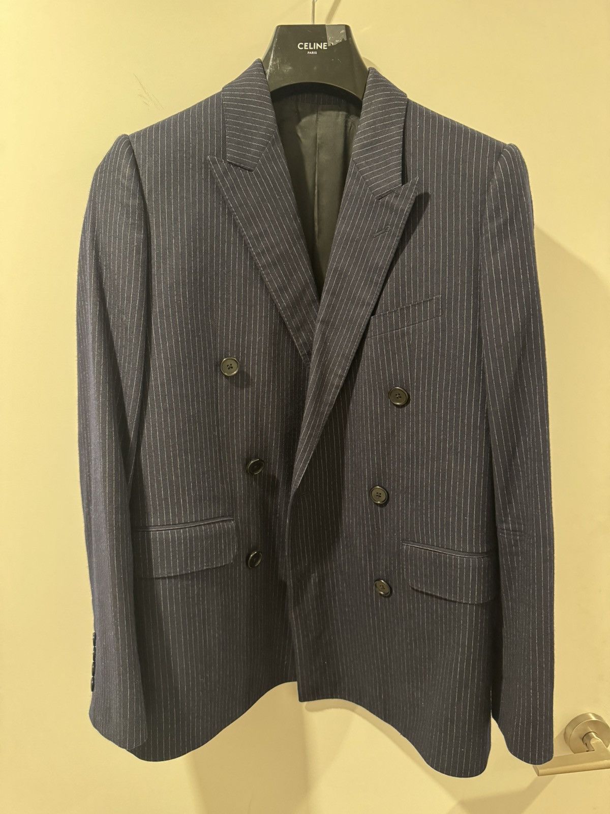 Celine Double breasted Hedi blazer, early Celine years Size 44R - 2 Thumbnail