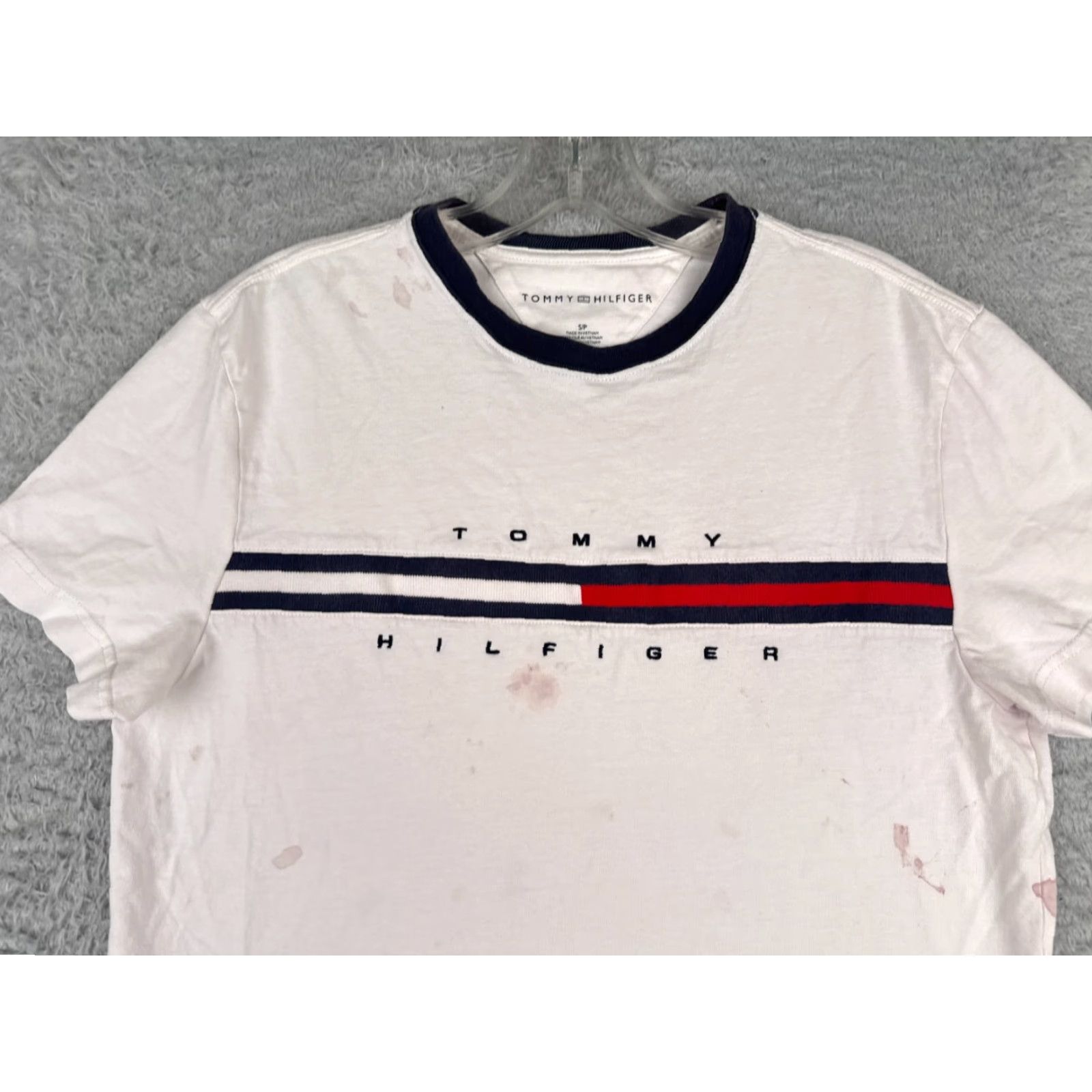 Tommy Hilfiger Tommy Hilfiger Shirt Men S White Crew Neck Short Sleeve Cotton Logo Mens Size US S / EU 44-46 / 1 - 4 Thumbnail