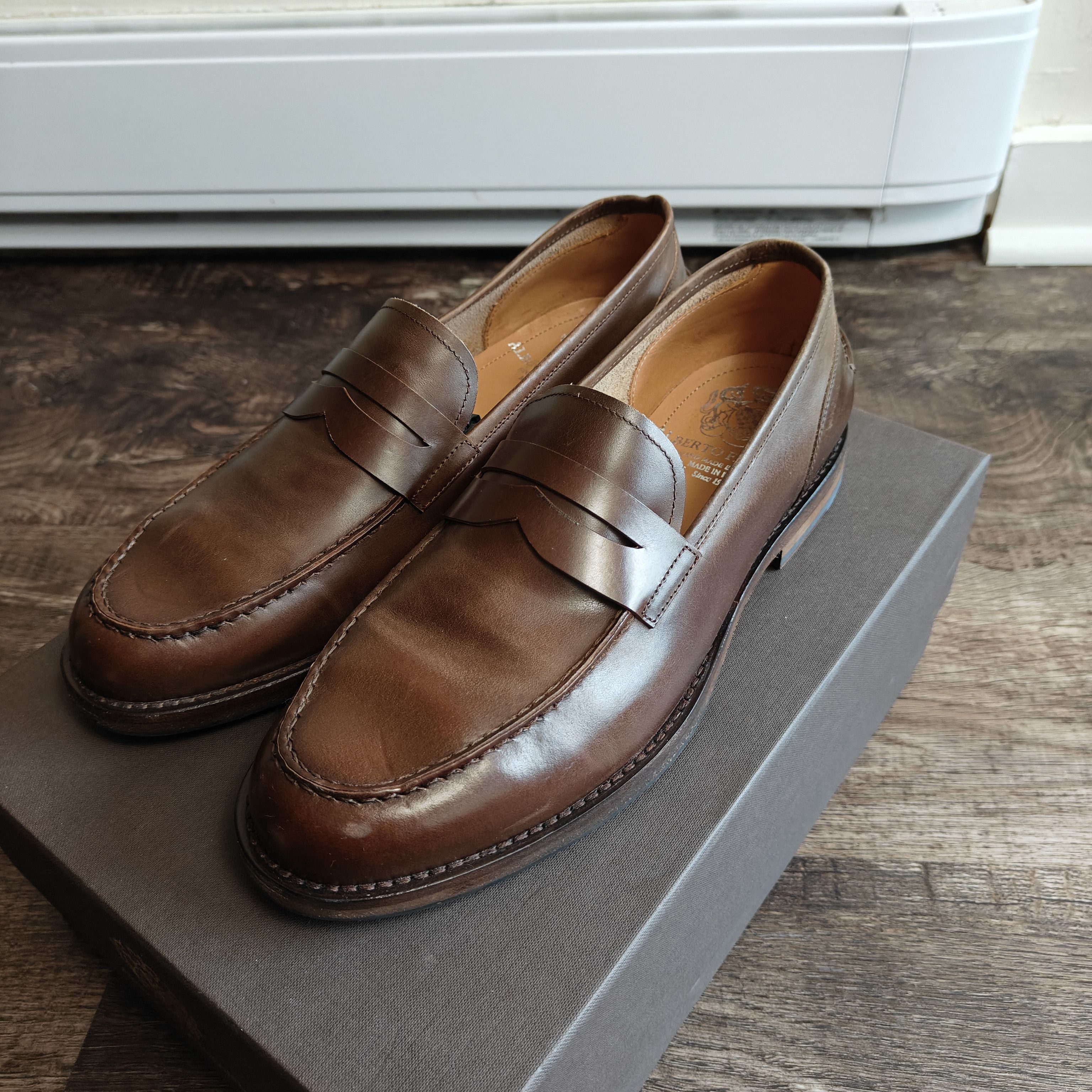 Alberto Fasciani NEW Calfskin leather penny loafers $635 Size US 9 / EU 42 - 2 Thumbnail