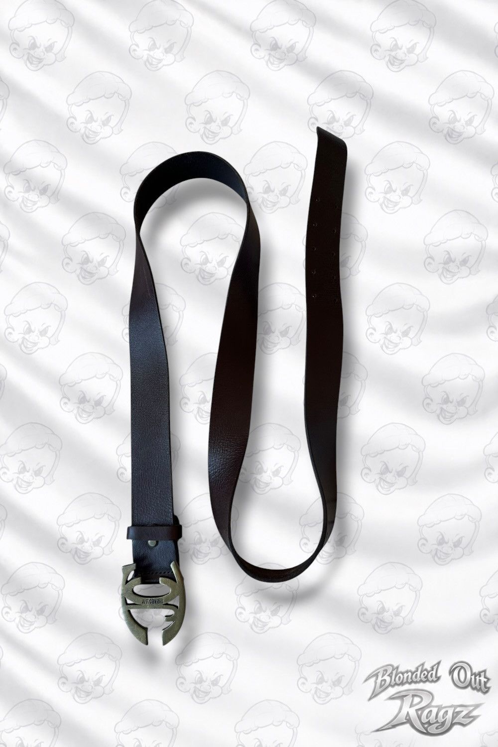 Just Cavalli Just Cavalli Vintage Logo Brown Leather Belt Size ONE SIZE - 2 Thumbnail