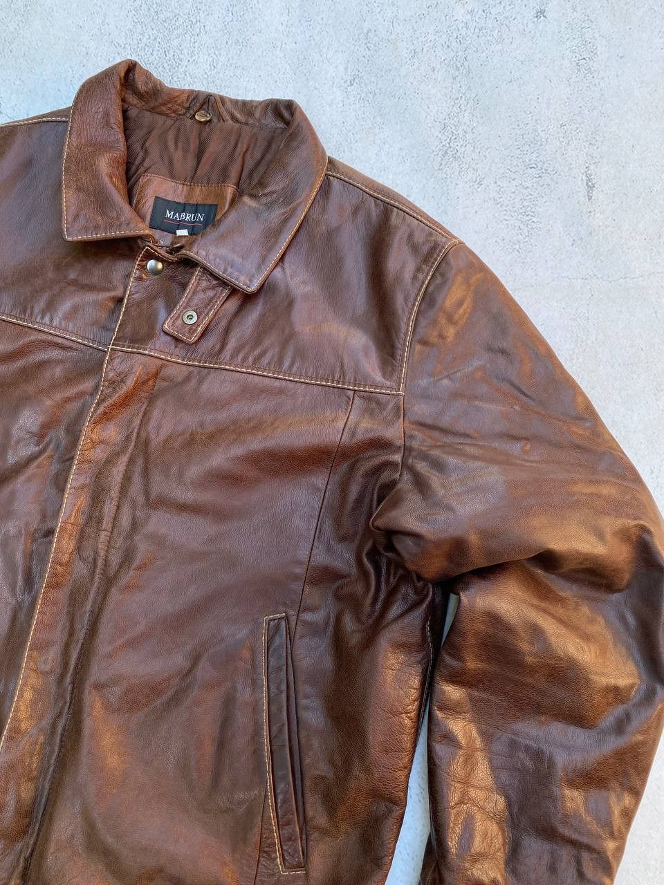 Other Leather Faded Avant Garde brown Diesel style Jacket Size US L / EU 52-54 / 3 - 6 Thumbnail