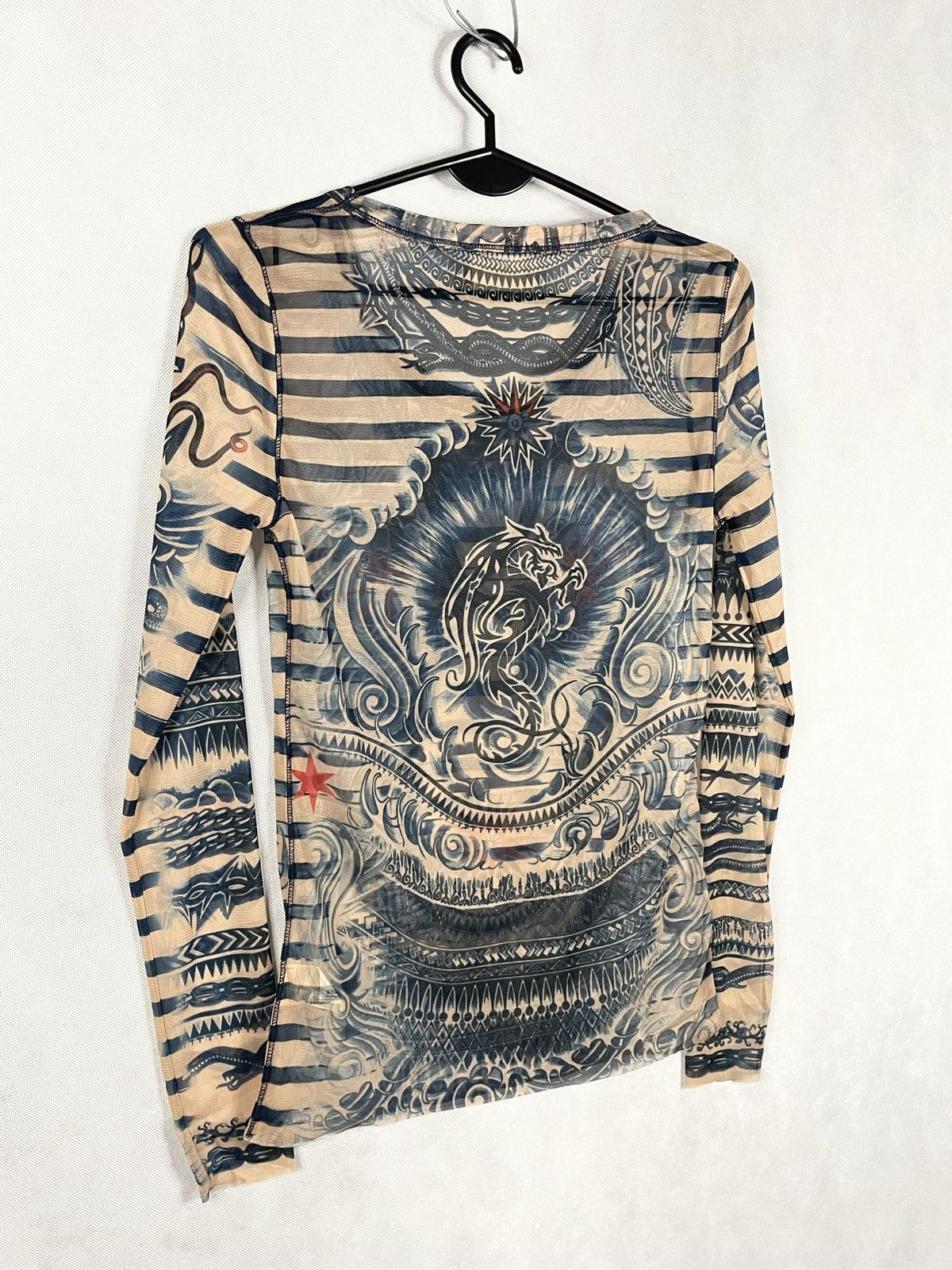 Jean Paul Gaultier × Vintage Jean Paul Gaultier JPG Lindex Vintage Mesh Long Sleeve Top Size M / US 6-8 / IT 42-44 - 9 Thumbnail