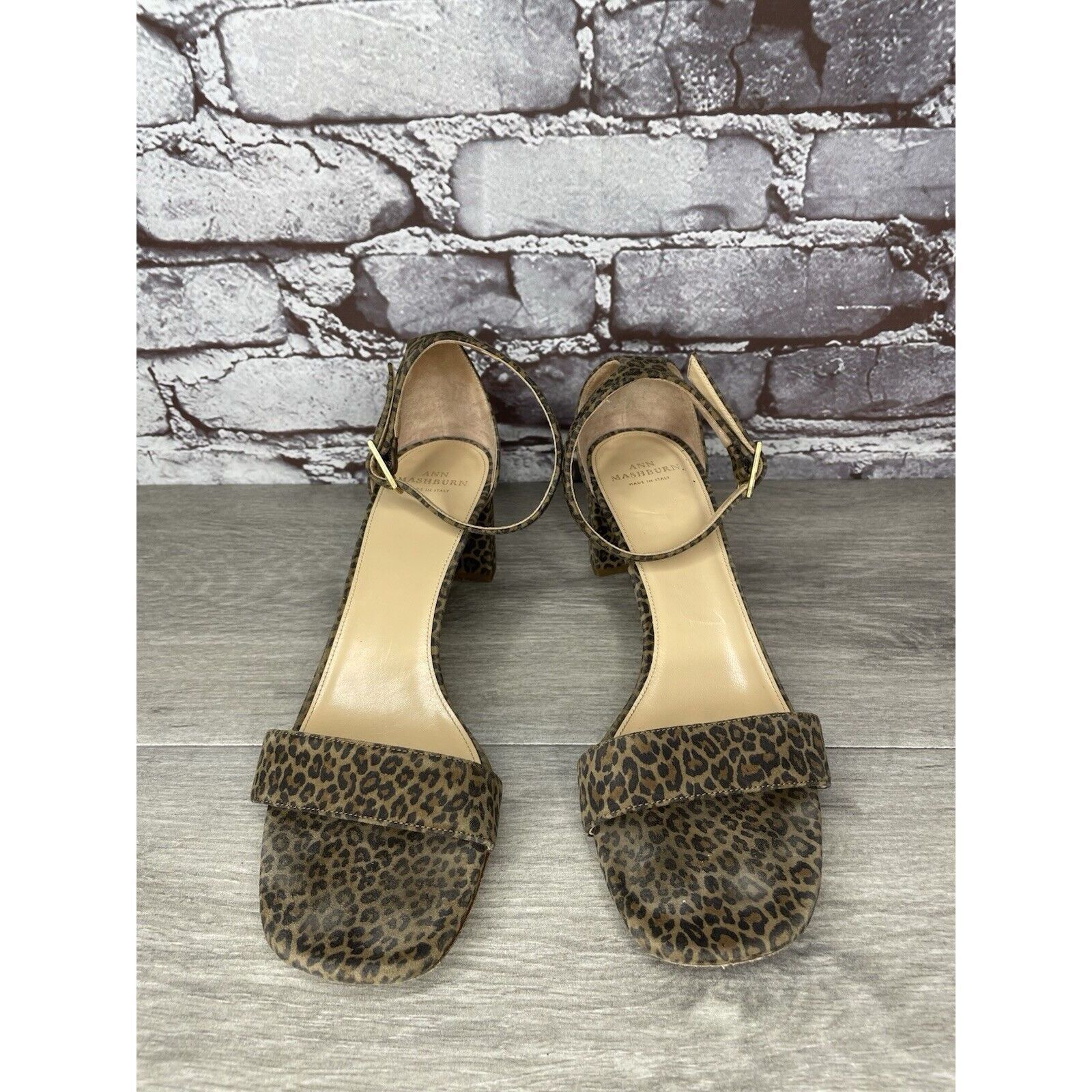 Sid Mashburn Ann Mashburn Leopard Print Open Toe Block Heel Strap Sandals Size US 7.5 / IT 37.5 - 21 Thumbnail