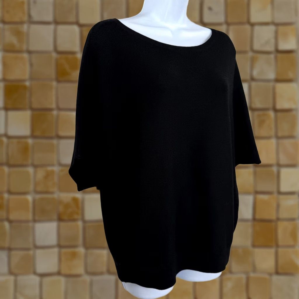 Vintage VINTAGE The Reset R Label Sweater Womens L Black 100% Wool Crew Neck Cap Sleeve Pullover All Seasons Womens Size L / US 10 / IT 46 - 1 Thumbnail