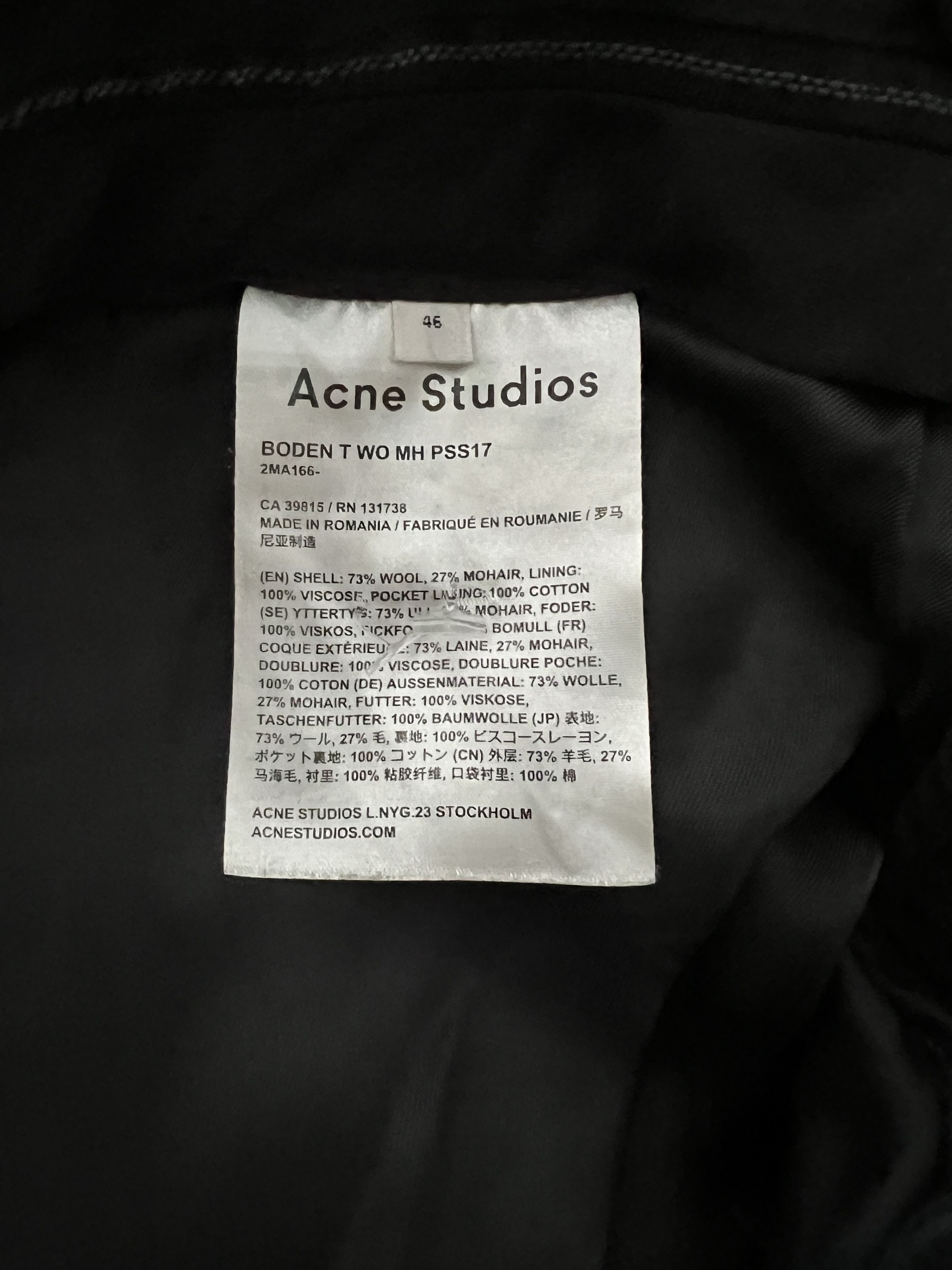 Acne Studios Acne Studios Black Suit Size 44S - 9 Thumbnail
