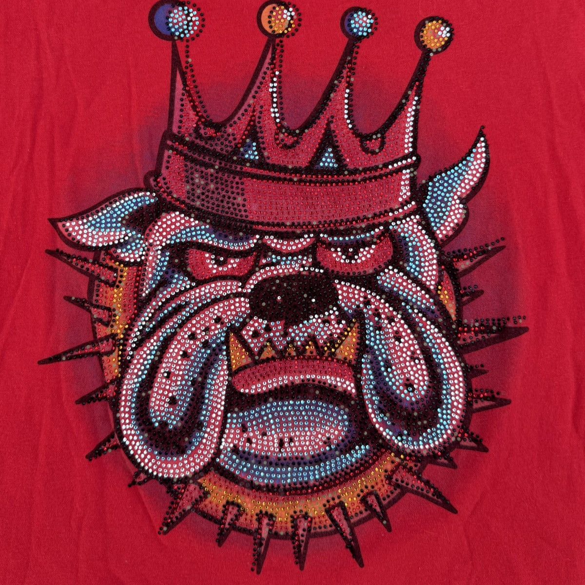 Ed Hardy Y2K Ed Hardy Bulldog Crown Rhinestone Red T-Shirt Size Large Size US L / EU 52-54 / 3 - 5 Thumbnail