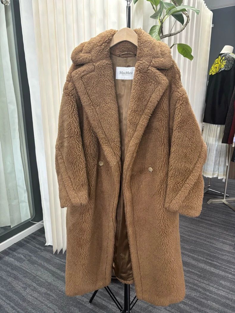 Max Mara Classic Teddy Bear Camel Long Coat
