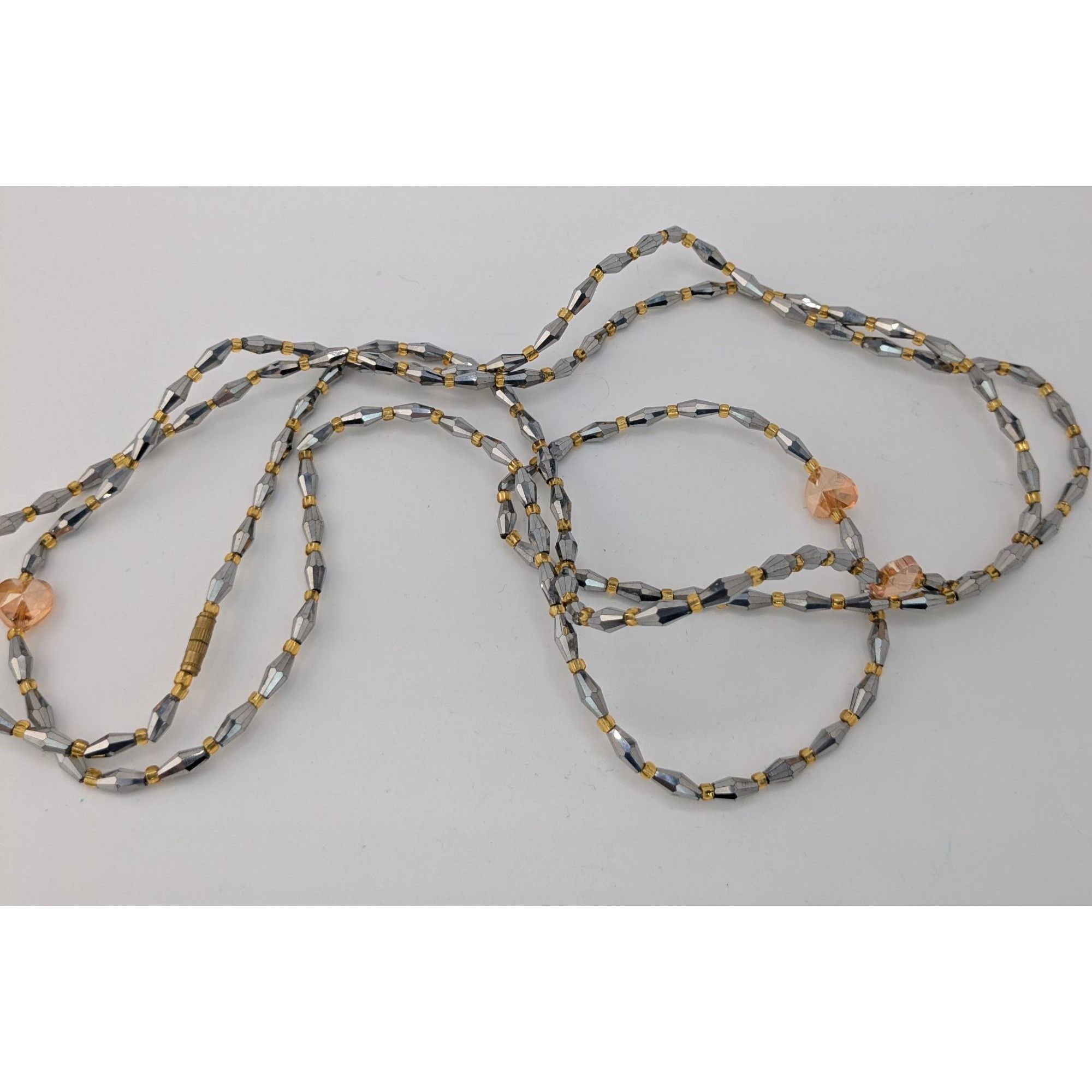 Handmade Handmade Glam Long Beaded Necklace With Mirror Glass & Heart Size ONE SIZE - 7 Thumbnail