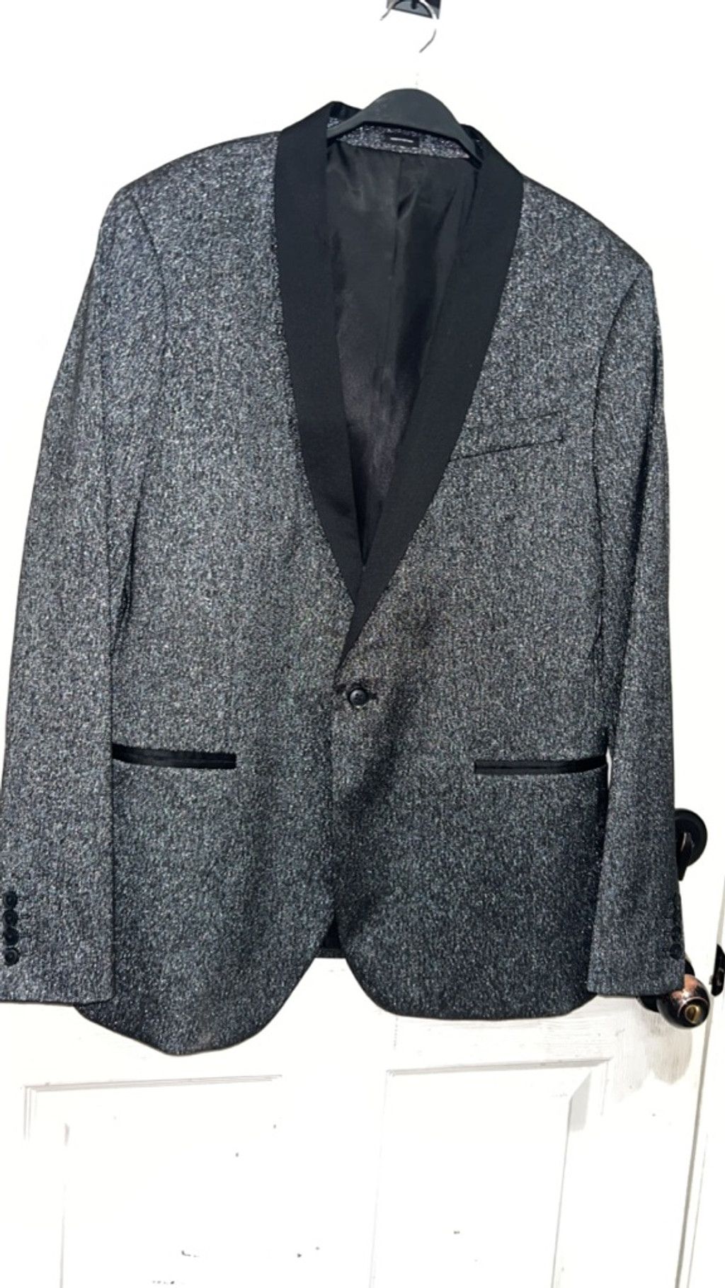Other Men's JF J.Ferrar Gray & Black Slim Fit Sport Coat 46R Size 46R - 1 Thumbnail