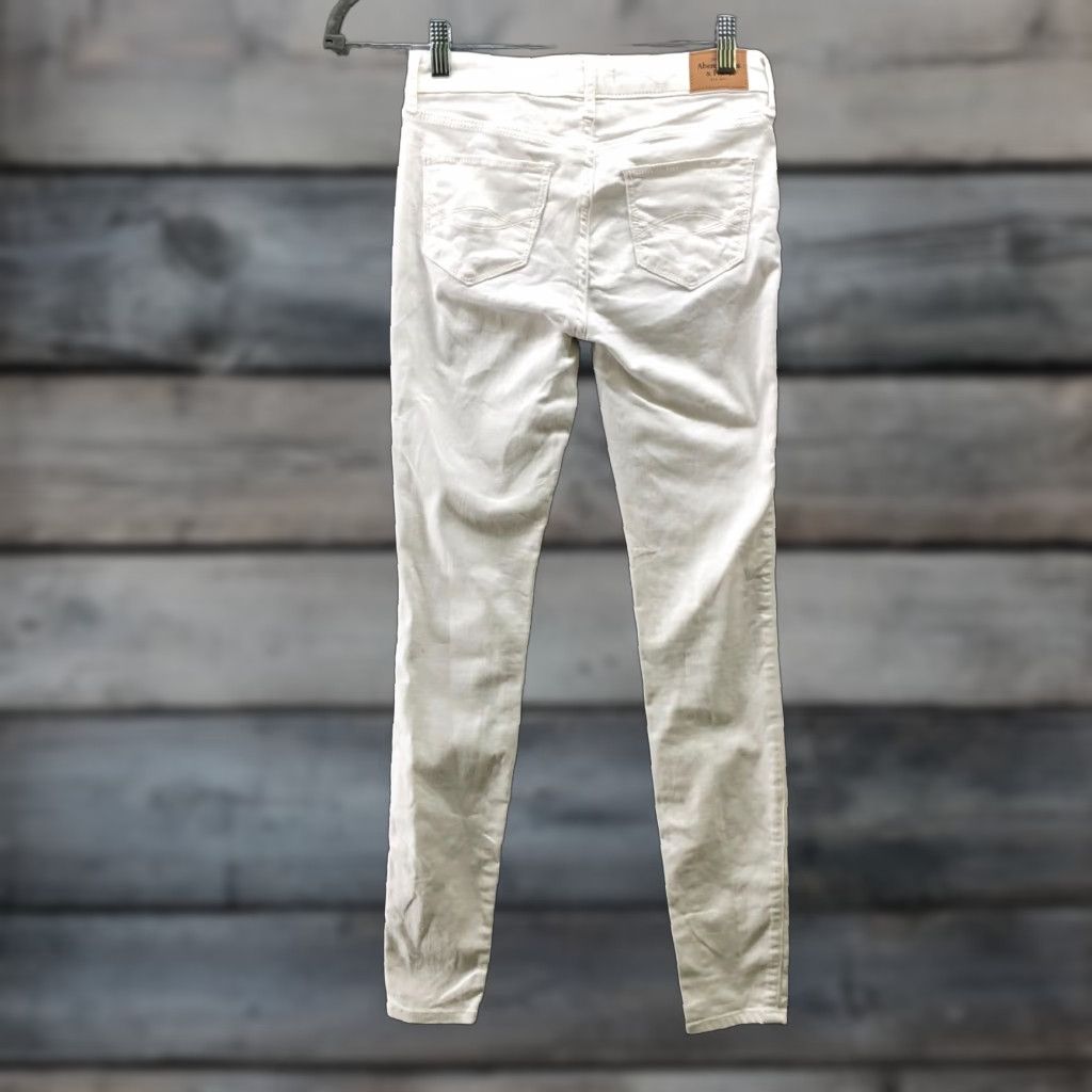 Abercrombie & Fitch Abercrombie & Fitch White Skinny Jeans Womens 0R 25x29 Stretch Low Rise Denim Jeans Size 25" / US 0 / IT 36 - 1 Thumbnail