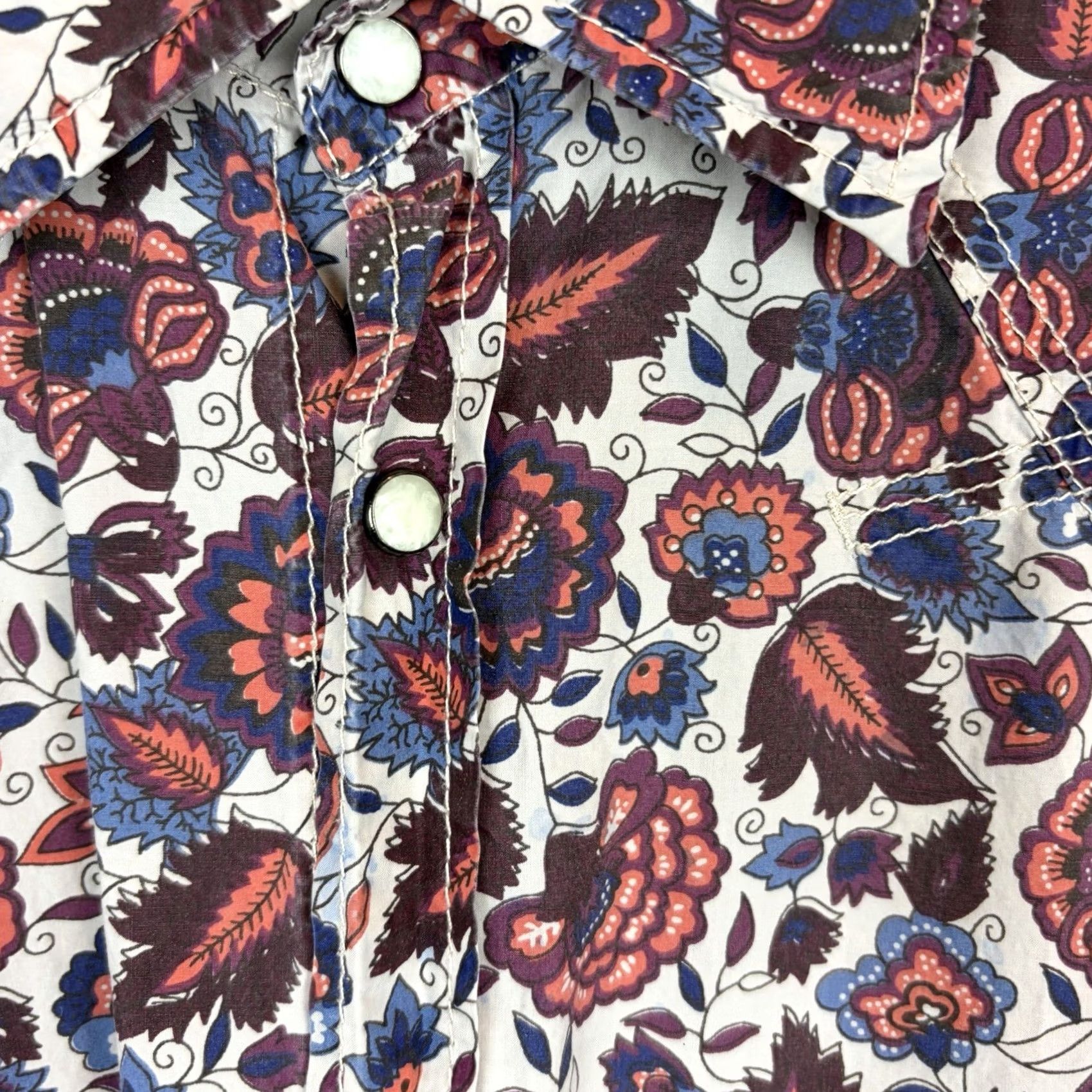 Scotch & Soda Scotch & Soda Shirt Mens M Floral Western Button-Up Beige Cotton Long Sleeve Casual Size US M / EU 48-50 / 2 - 4 Thumbnail