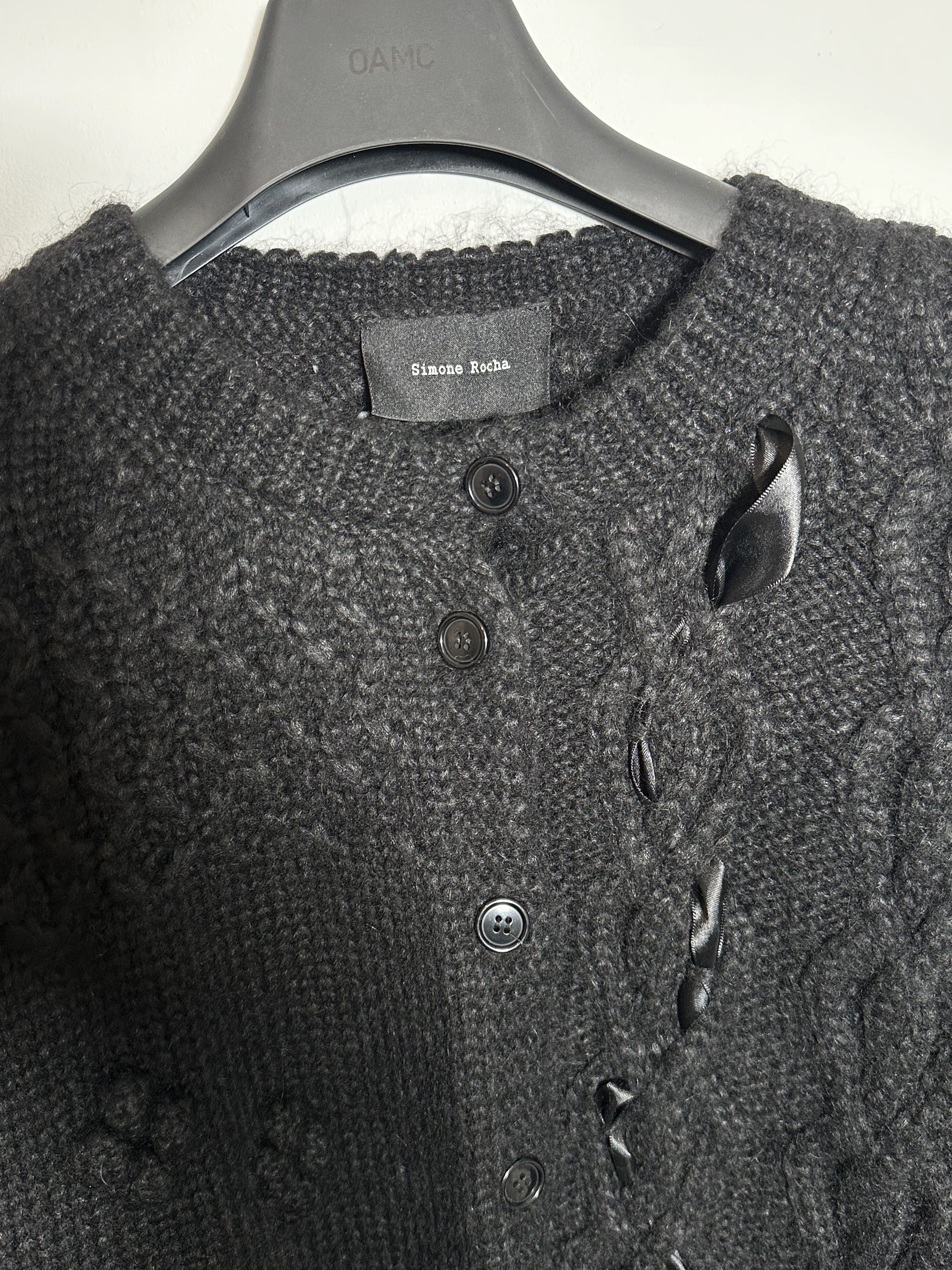 Simone Rocha Ribbon-Laced Cabled Cardigan Size M / US 6-8 / IT 42-44 - 5 Thumbnail