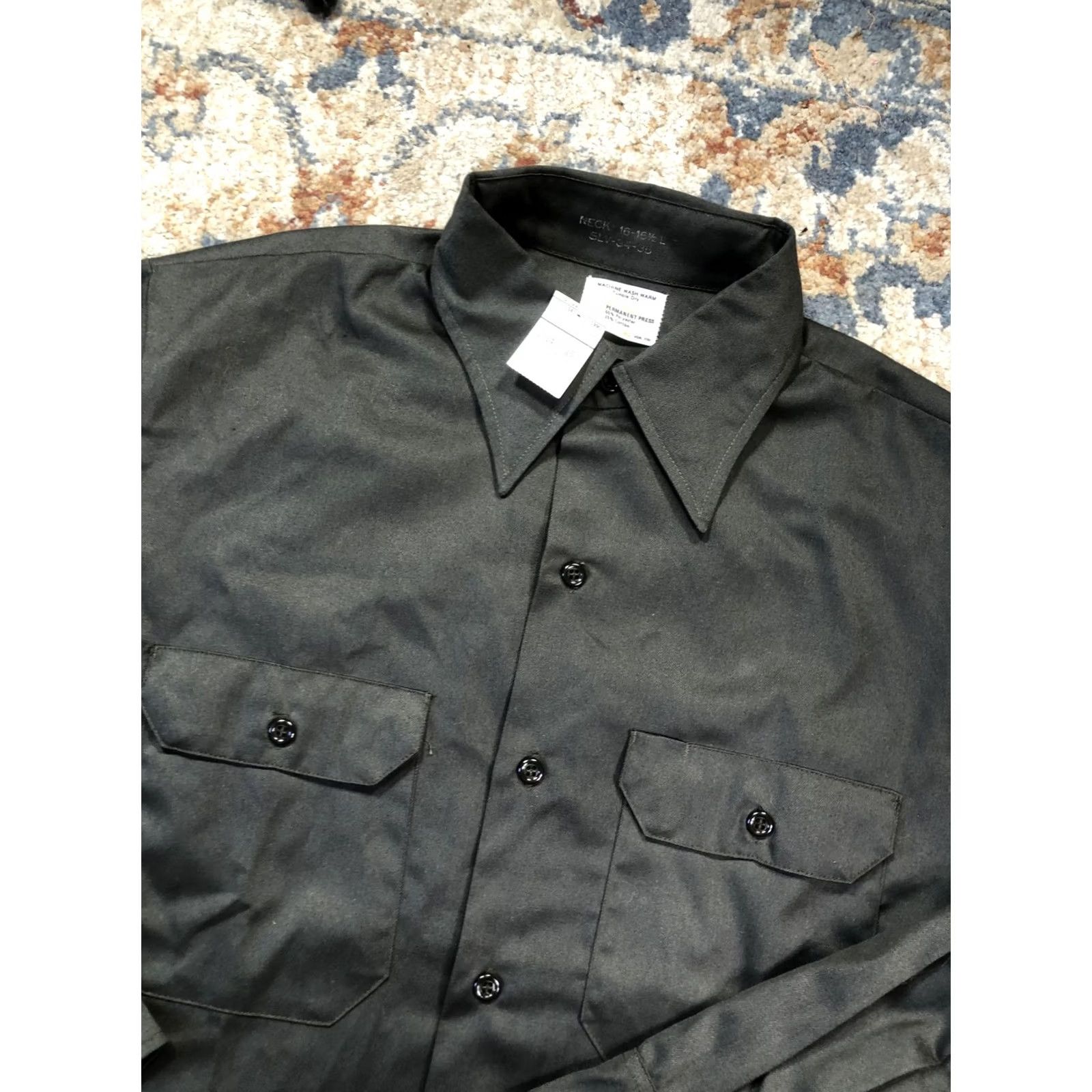 Vintage VINTAGE Big Mac Shirt Mens L Green Twill Long Sleeve Button Up Size US L / EU 52-54 / 3 - 6 Thumbnail