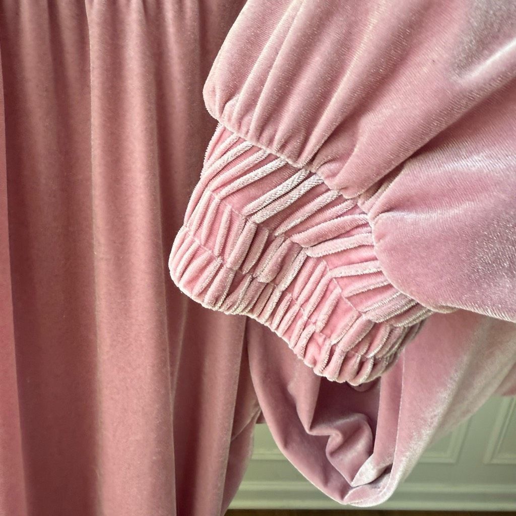 Other Laina Rauna Luxe Loungewear Velvet Velour Pink Jogger Pants Size 36" / US 14 / IT 50 - 4 Thumbnail