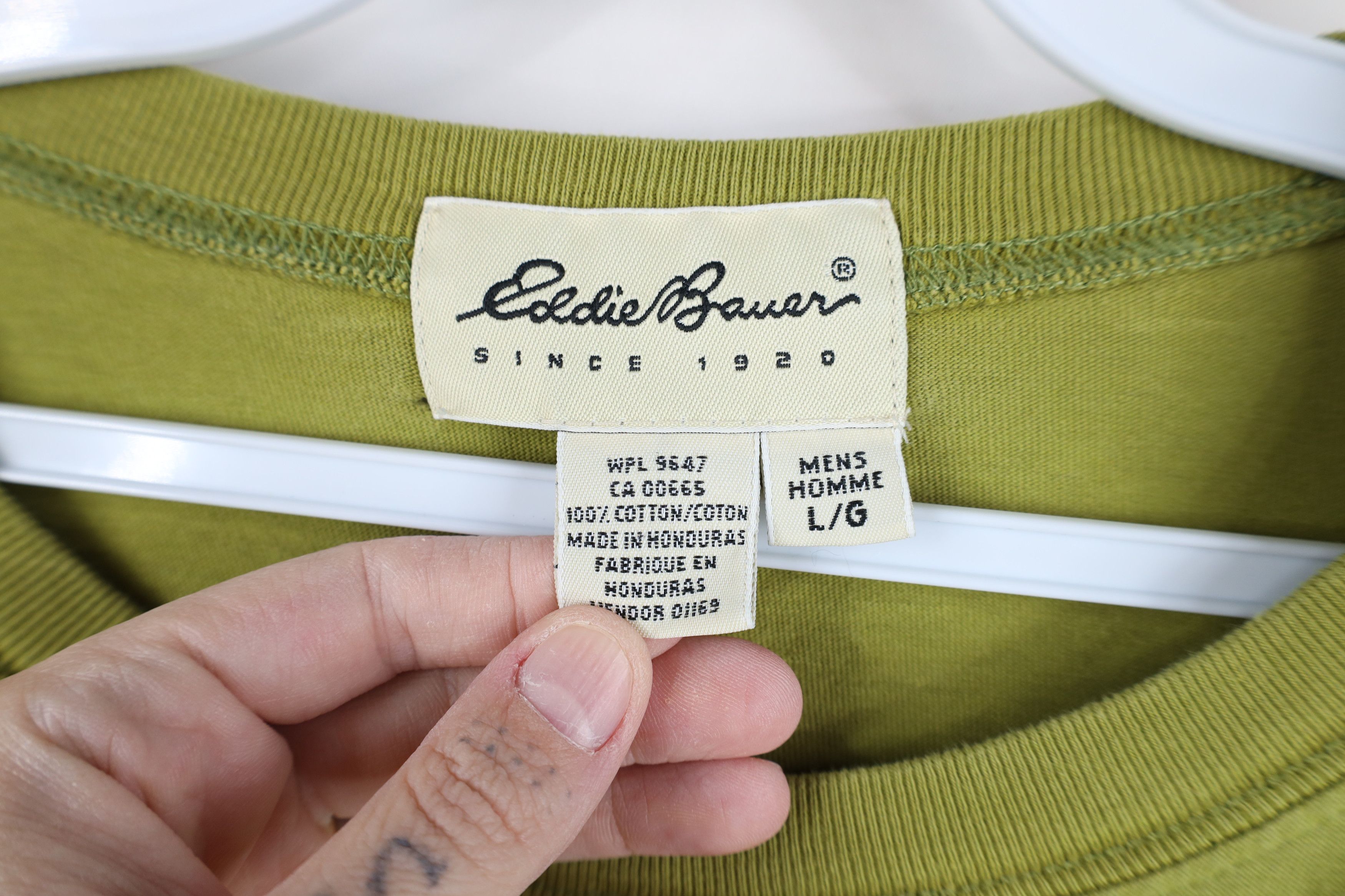 Eddie Bauer Vintage 90s Eddie Bauer Blank Cotton Long Sleeve T-Shirt Size US L / EU 52-54 / 3 - 7 Thumbnail