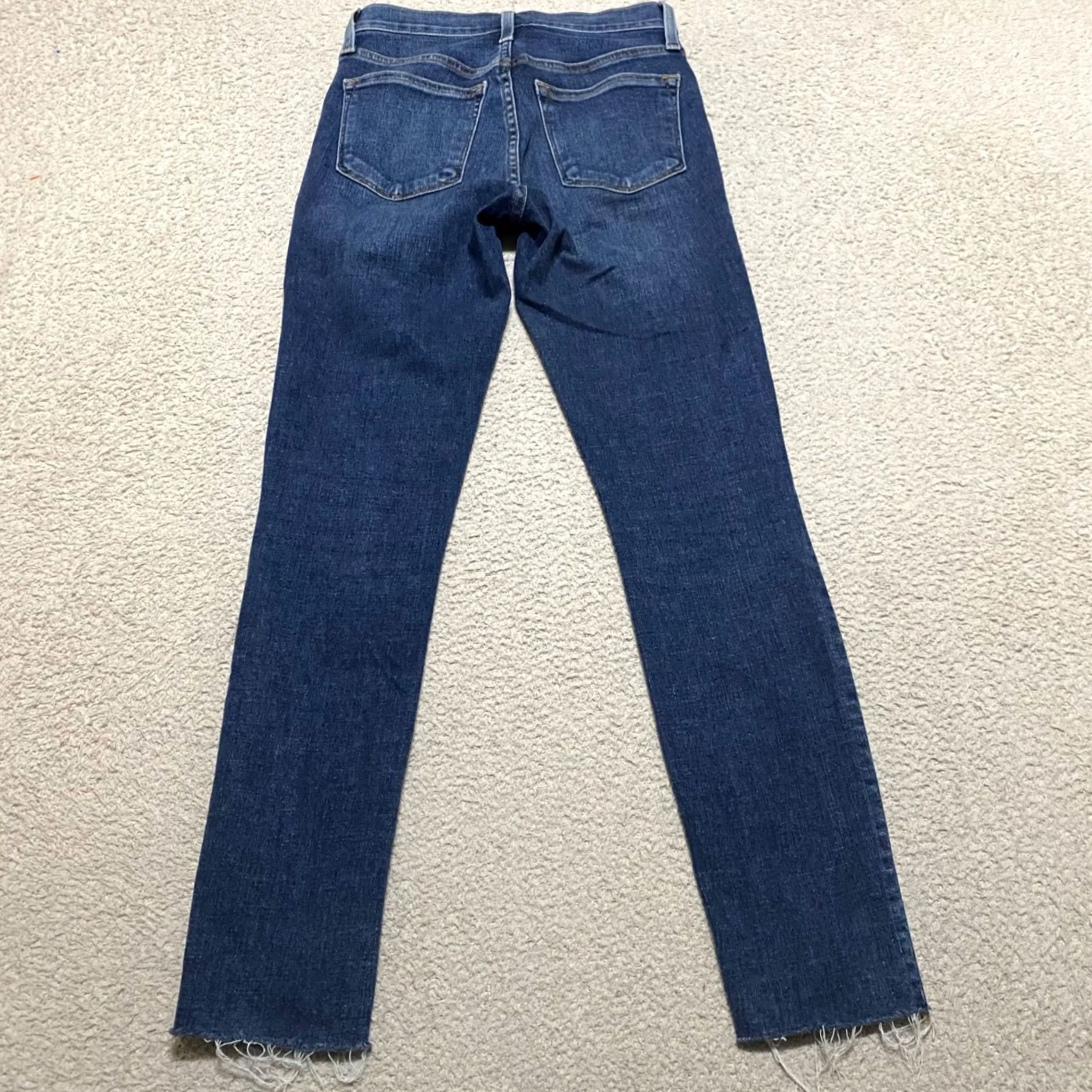 J.Crew J.CREW Jeans Womens 24 Blue Denim Dark Wash High Rise Skinny Raw Hem Shirt Moms? Size 42" / US 20 - 2 Thumbnail