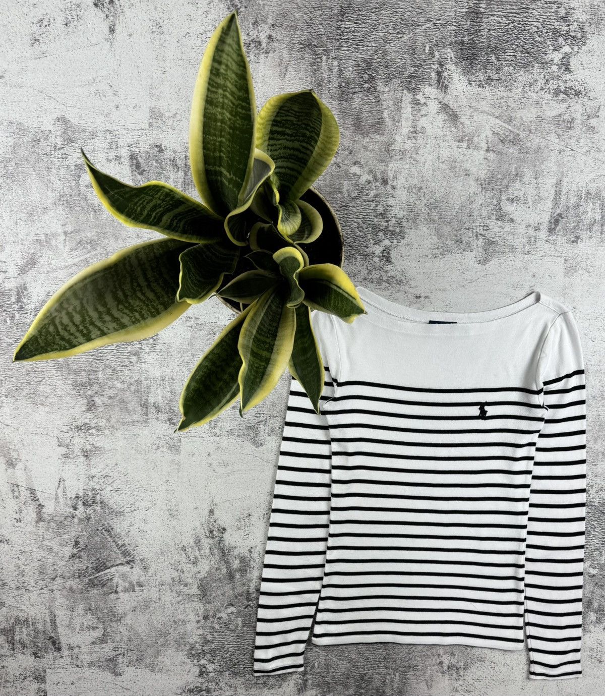 Polo Ralph Lauren × Vintage Polo Ralph Lauren Striped Boat Neck Longsleeve Sweatshirt Size XS / US 0-2 / IT 36-38 - 1 Thumbnail
