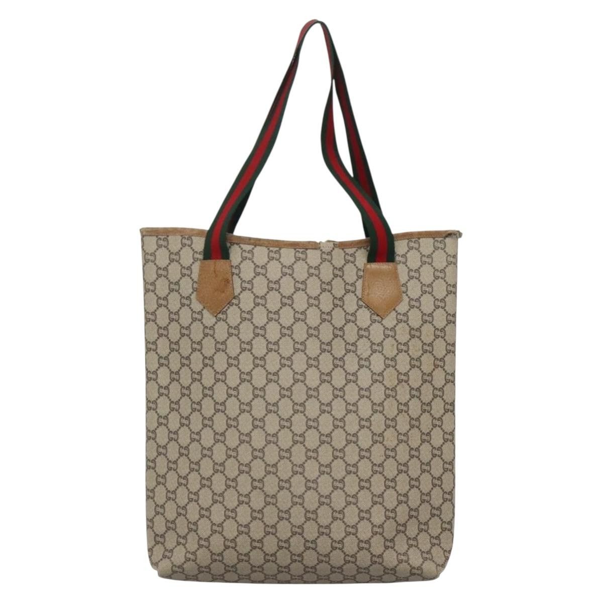 Gucci GUCCI GG Plus Supreme Web Sherry Line Tote Bag Pvc Beige Size ONE SIZE - 3 Thumbnail