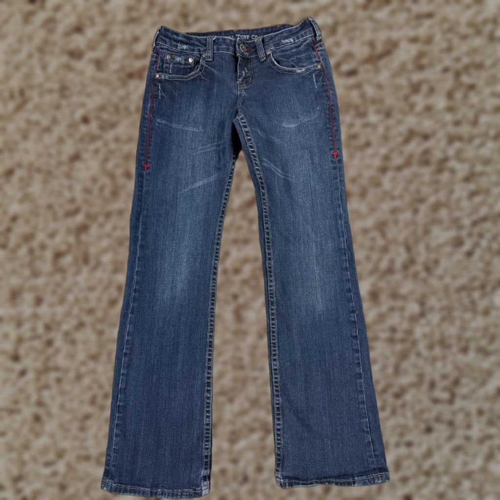 Denime Cowgirl Tuff Jeans Women Bootcut 28x30 Blue Denim Low Rise 5-Pocket Stretch Regular Slim Western Cowboy Southwestern Mens Womens Size 28" / US 6 / IT 42 - 1 Thumbnail