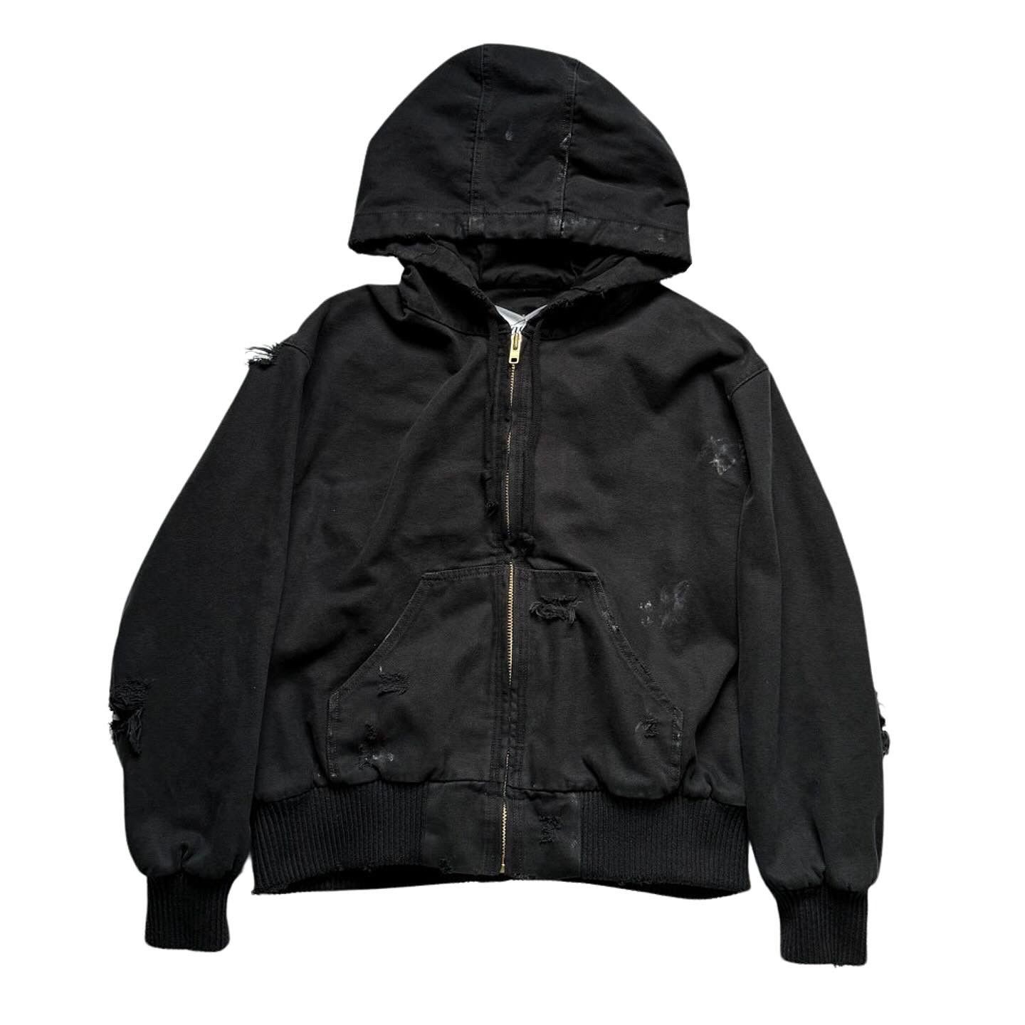 image of Vaquera Fw23 Distressed Denim Jacket in Black, Men's (Size Medium)