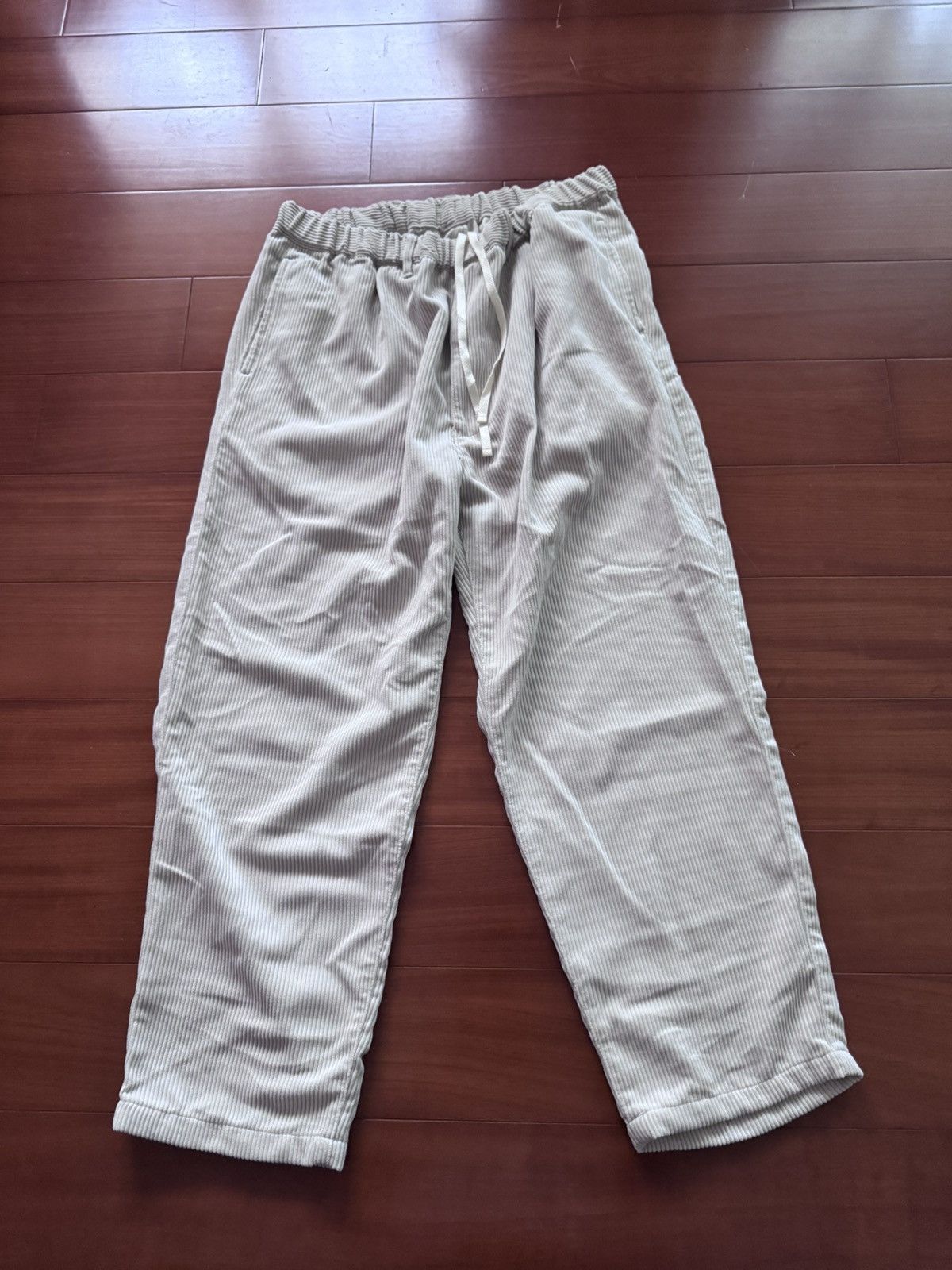 Muji Muji Labo Cropped Ivory Corduroy Pants Size US 30 / EU 46 - 1 Thumbnail