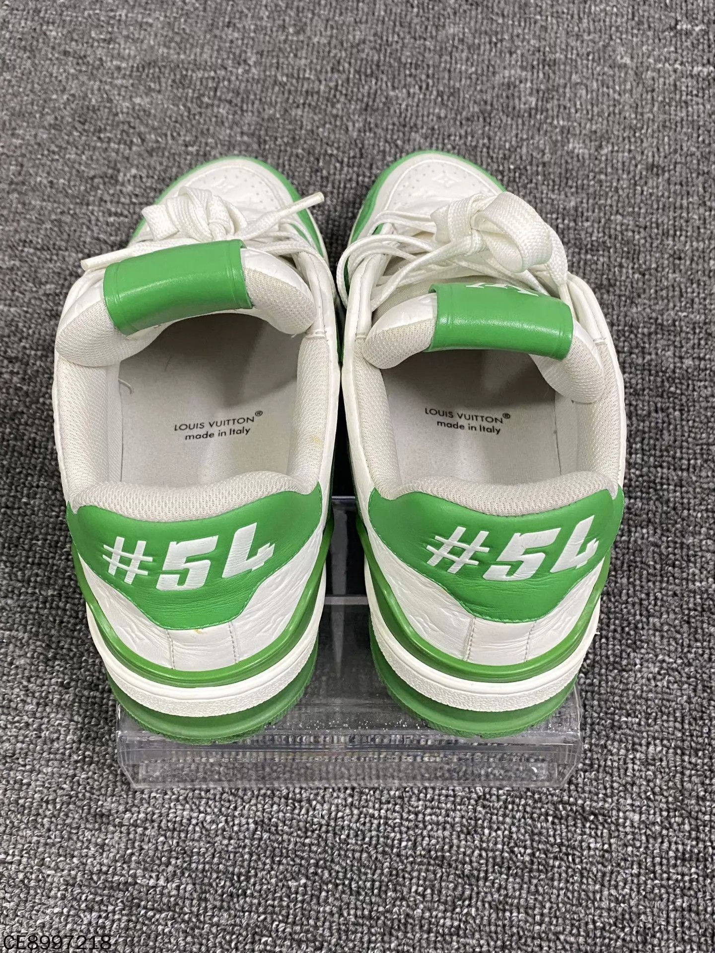 Louis Vuitton LV Green Embossed Full Print Trainer 98 New Wmns 37 Size US 5.5 / IT 35.5 - 5 Thumbnail