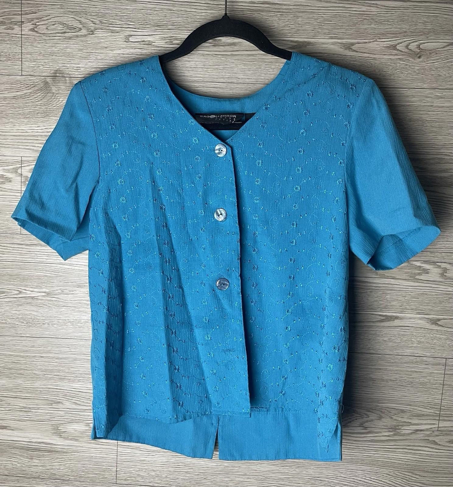 Other SAG HARBOR DRESS WOMEN'S BUTTON DOWN BLOUSE TOP 10p Size L / US 10 / IT 46 - 1 Thumbnail
