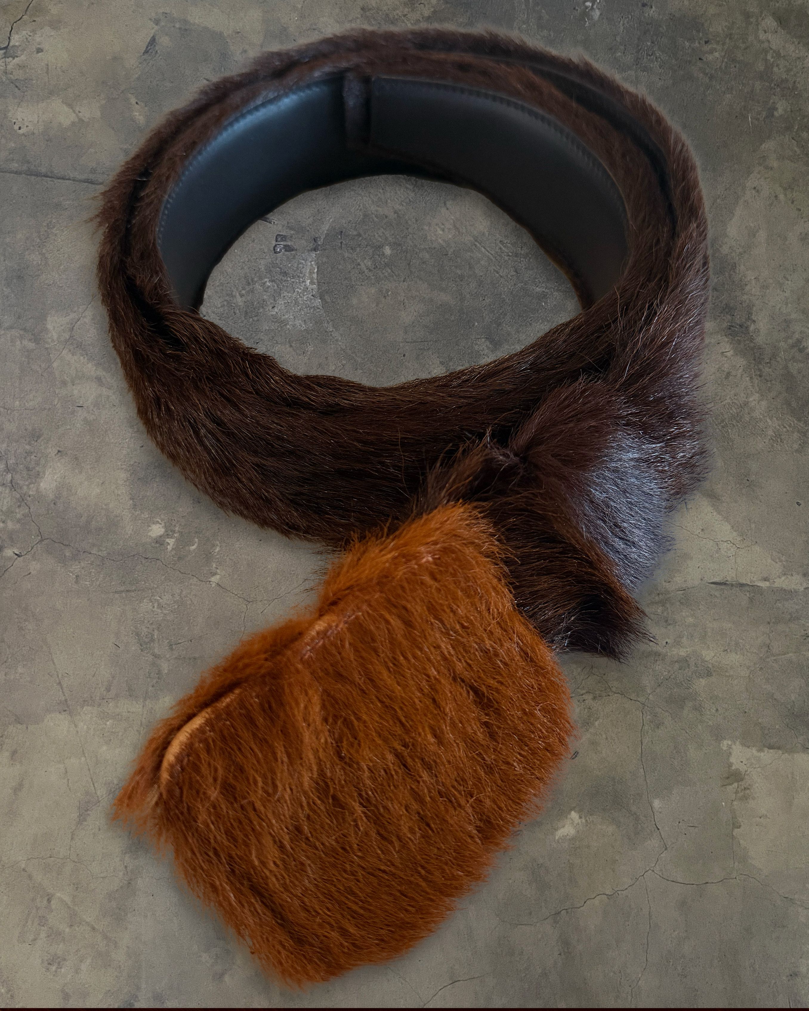 Prada PRADA FW2017 RUNWAY TWO TONE COWHIDE BELT Size 38 - 1 Thumbnail