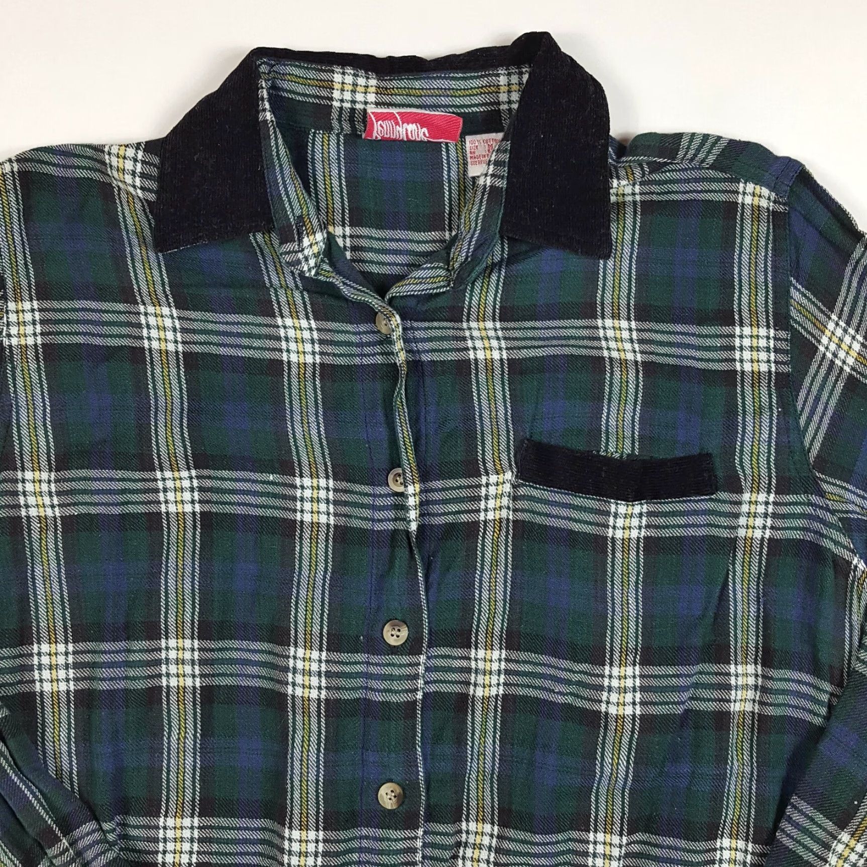 Vintage Vintage 80s Green Plaid Flannel Womens Medium Long Sleeve Preppy Button Up Shirt Size M / US 6-8 / IT 42-44 - 2 Thumbnail