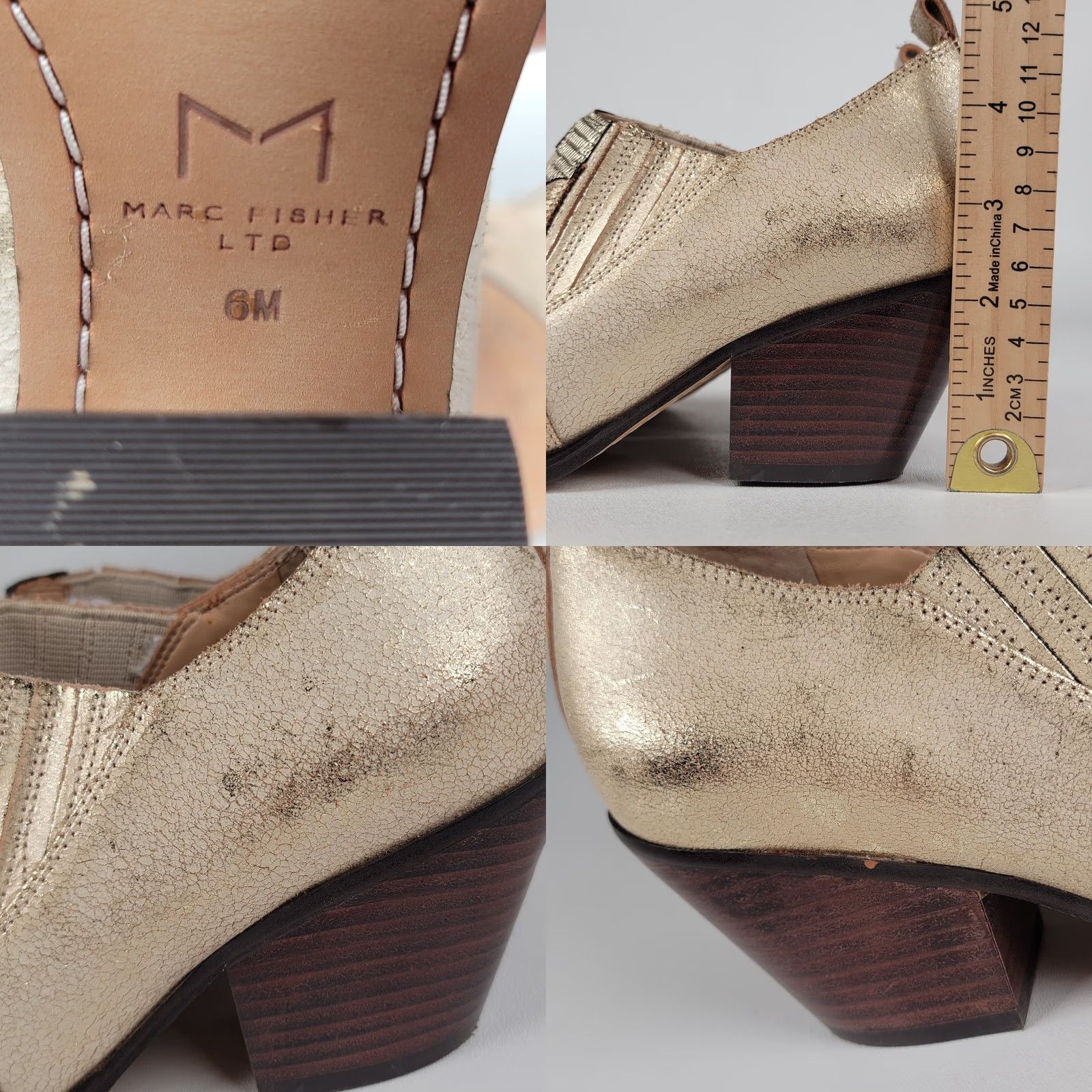 Marc Fisher Marc Fisher Bootie Women Suede Patchwork Overlay Block Heel Ankle Boot Beige Tan 6 Size US 6 / IT 36 - 8 Thumbnail