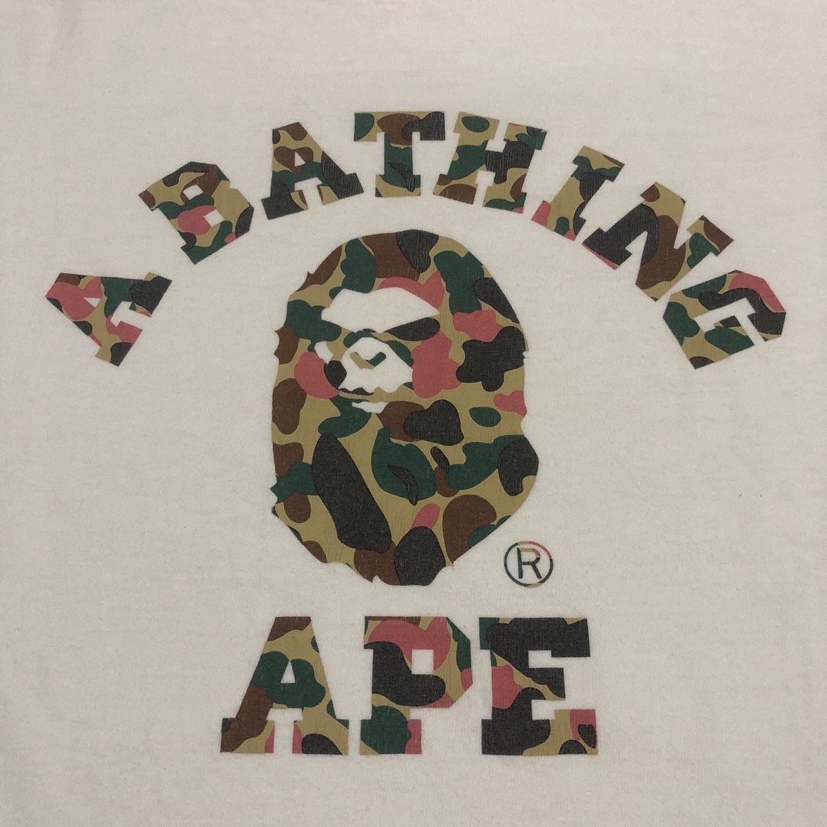 Bape Vintage 2000 A Bathing Ape College Logo Duck Camo Tee Size US M / EU 48-50 / 2 - 2 Thumbnail