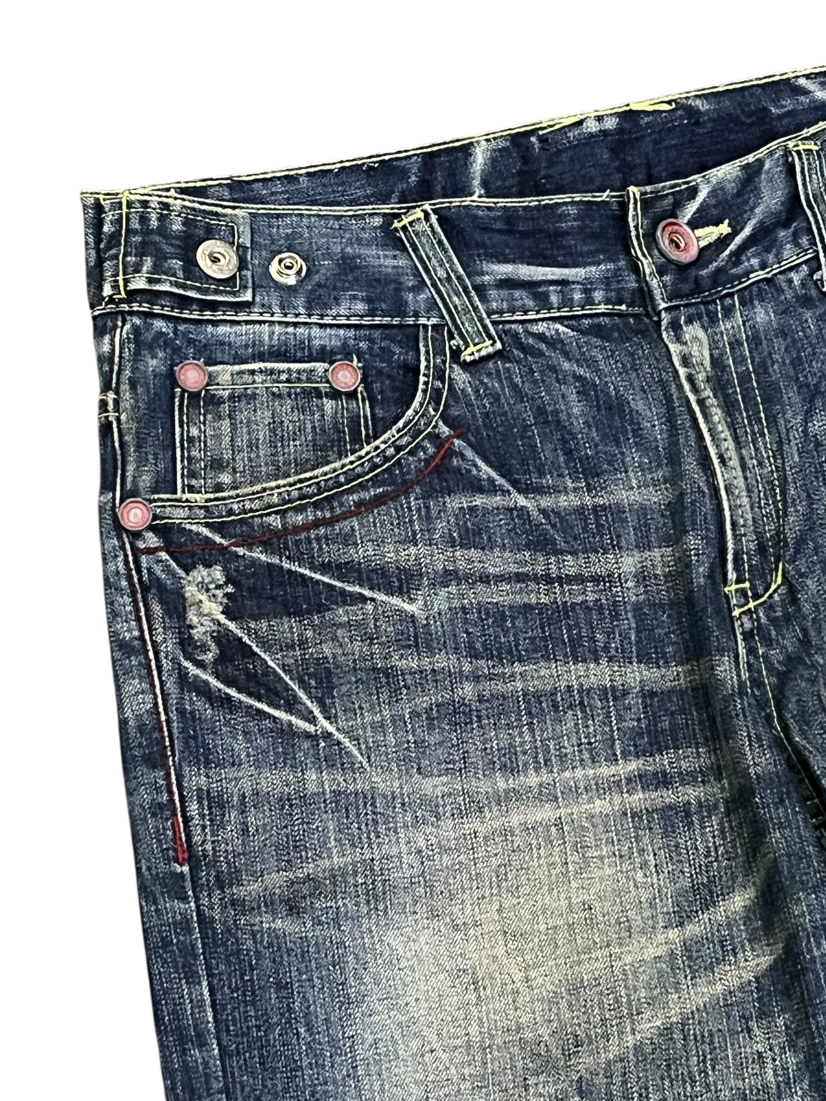 Japanese Brand 🔥REDPEPPER Embroidery Wings Flare Distressed Clawmark Denim Size US 31 - 9 Thumbnail