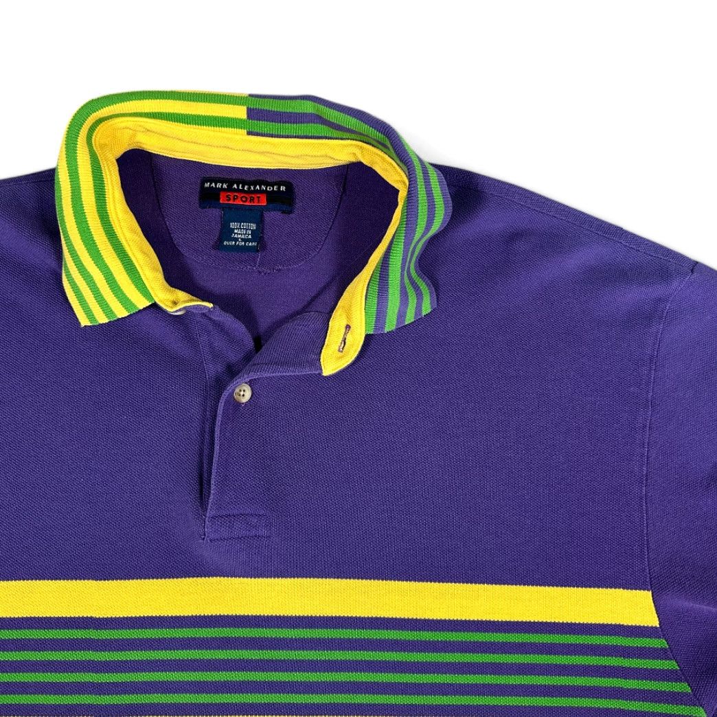 Vintage VINTAGE Mark Alexander Sport Polo Shirt Mens M Purple Stripe 90s Shirt Size US M / EU 48-50 / 2 - 2 Thumbnail