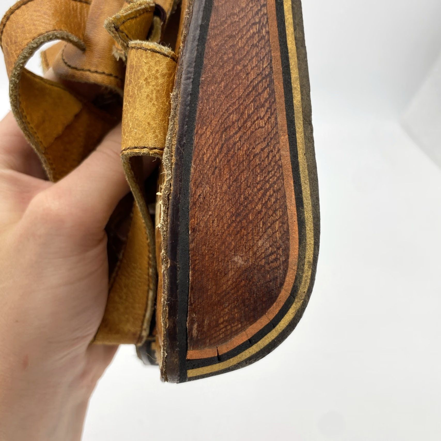 Etro VINTAGE Thom McAn 70s Woodworks Clogs Women’s Leather Woven Sandals Size 10 Retro Boho Hippie Size US 10 / IT 40 - 7 Thumbnail
