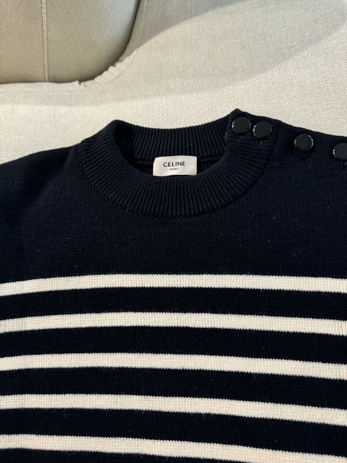 Celine Breton Stripe Crew Neck Knit Size US S / EU 44-46 / 1 - 3 Thumbnail