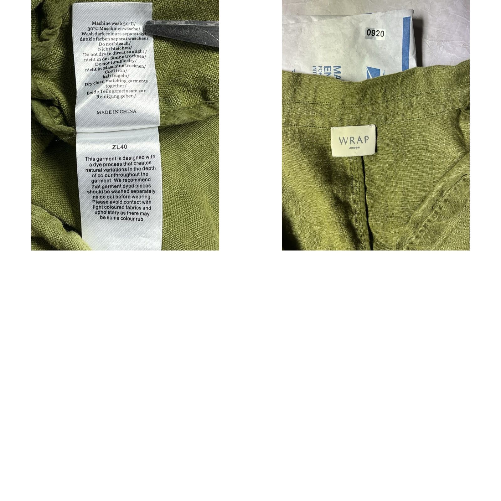 Vintage Wrap London Blazer Women Green 100% Linen Sport Coat Size 8 Size M / US 6-8 / IT 42-44 - 8 Thumbnail
