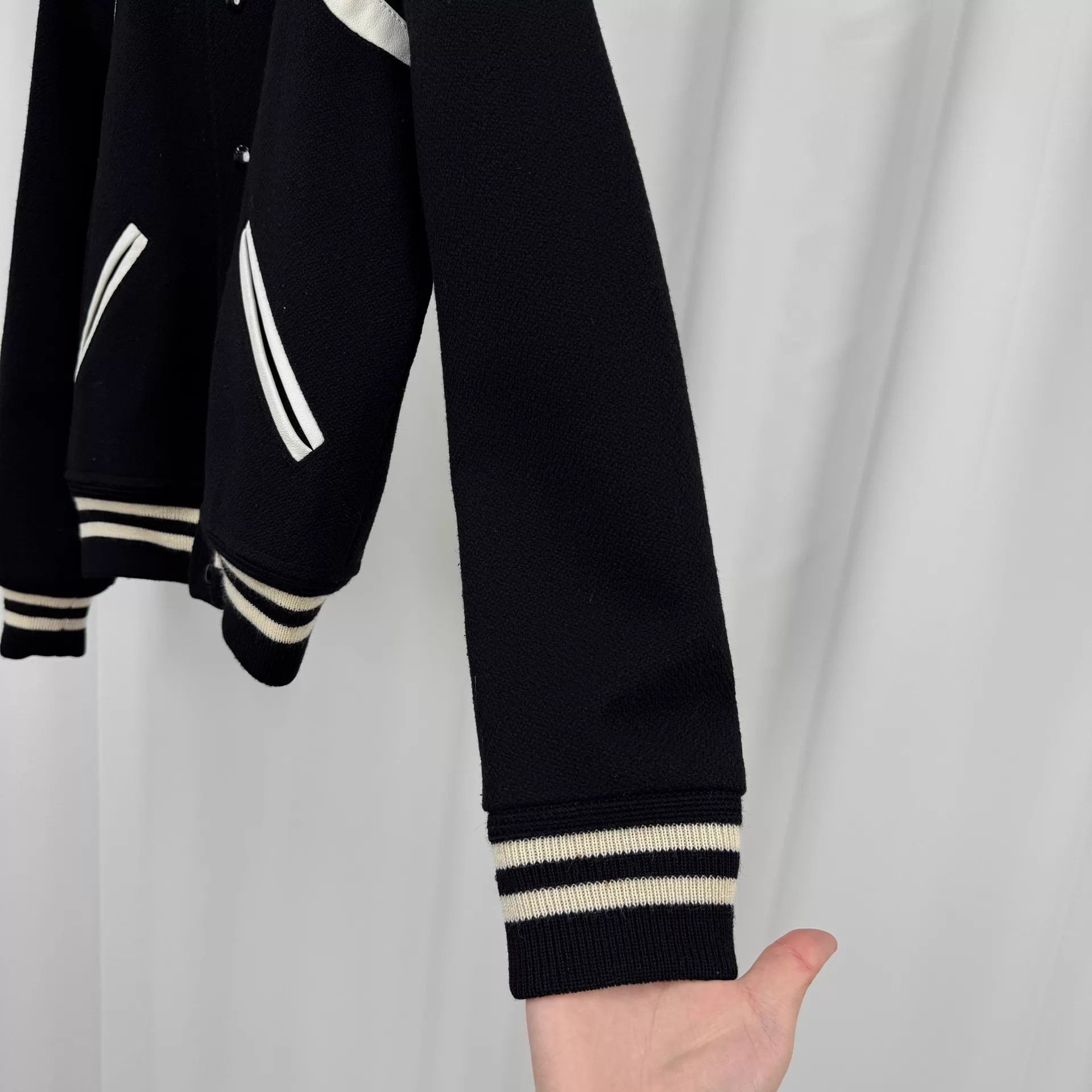 Saint Laurent Paris Saint Laurent B&W Wool Baseball Jkt F36 98N 11k Size XS / US 0-2 / IT 36-38 - 4 Thumbnail