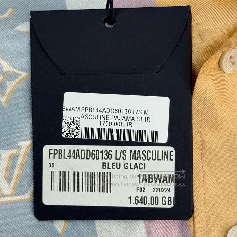 Louis Vuitton Louis Vuitton Light blue full logo mulberry silk shirt Size XS / US 0-2 / IT 36-38 - 7 Thumbnail
