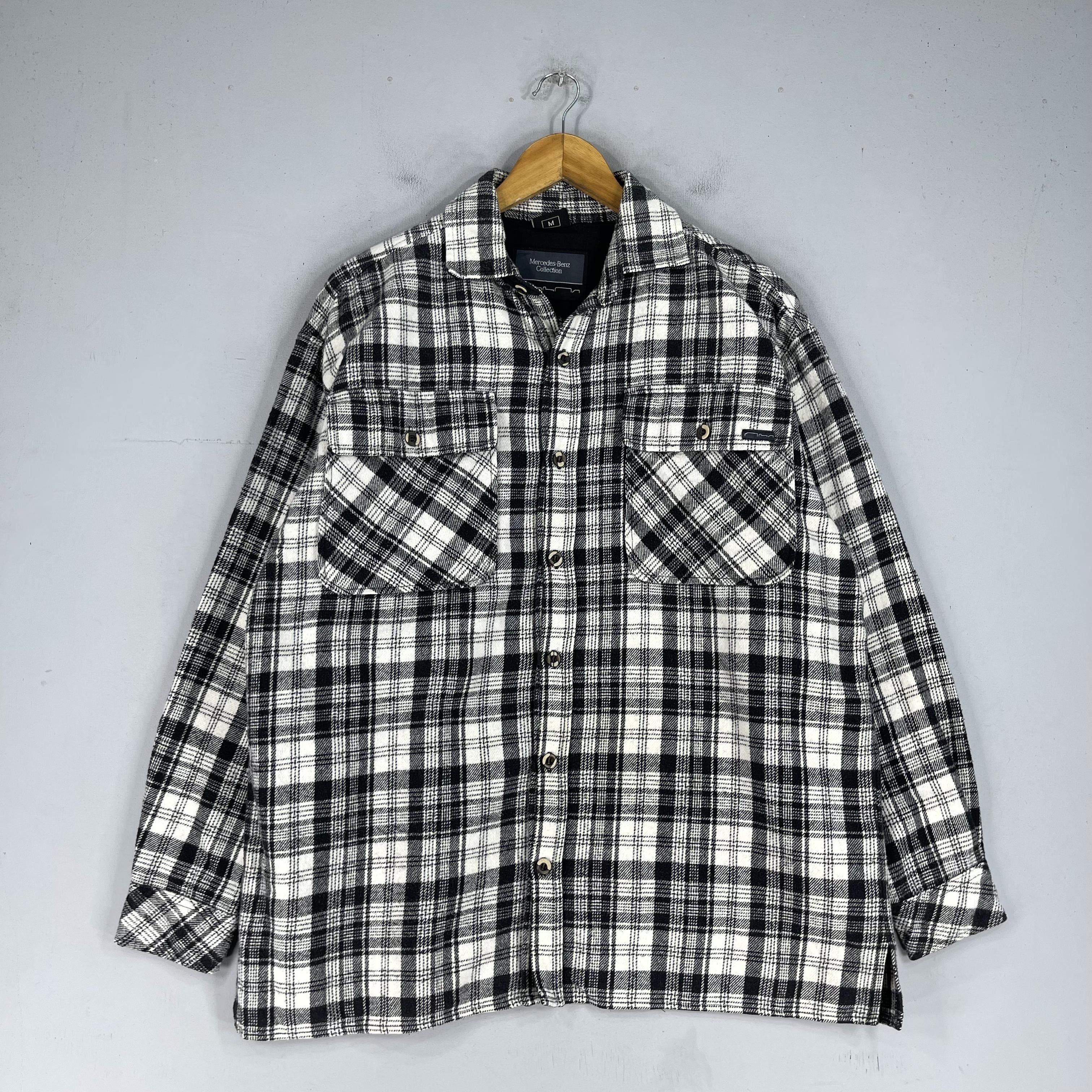 Flannel × Mercedes-Benz Vintage Plaid Checkered Tartan Button Up Flannel Shirt Size US M / EU 48-50 / 2 - 3 Thumbnail