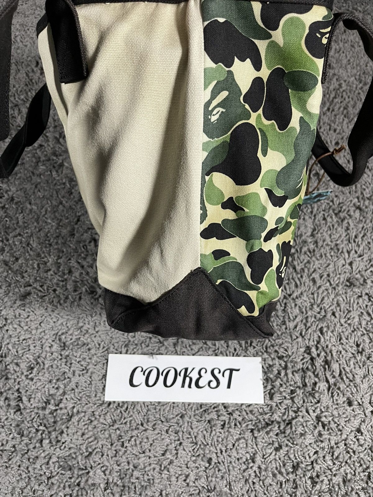 Bape BAPE Half ABC Camo Shark Face Tote Bag Green Ivory Size ONE SIZE - 14 Thumbnail