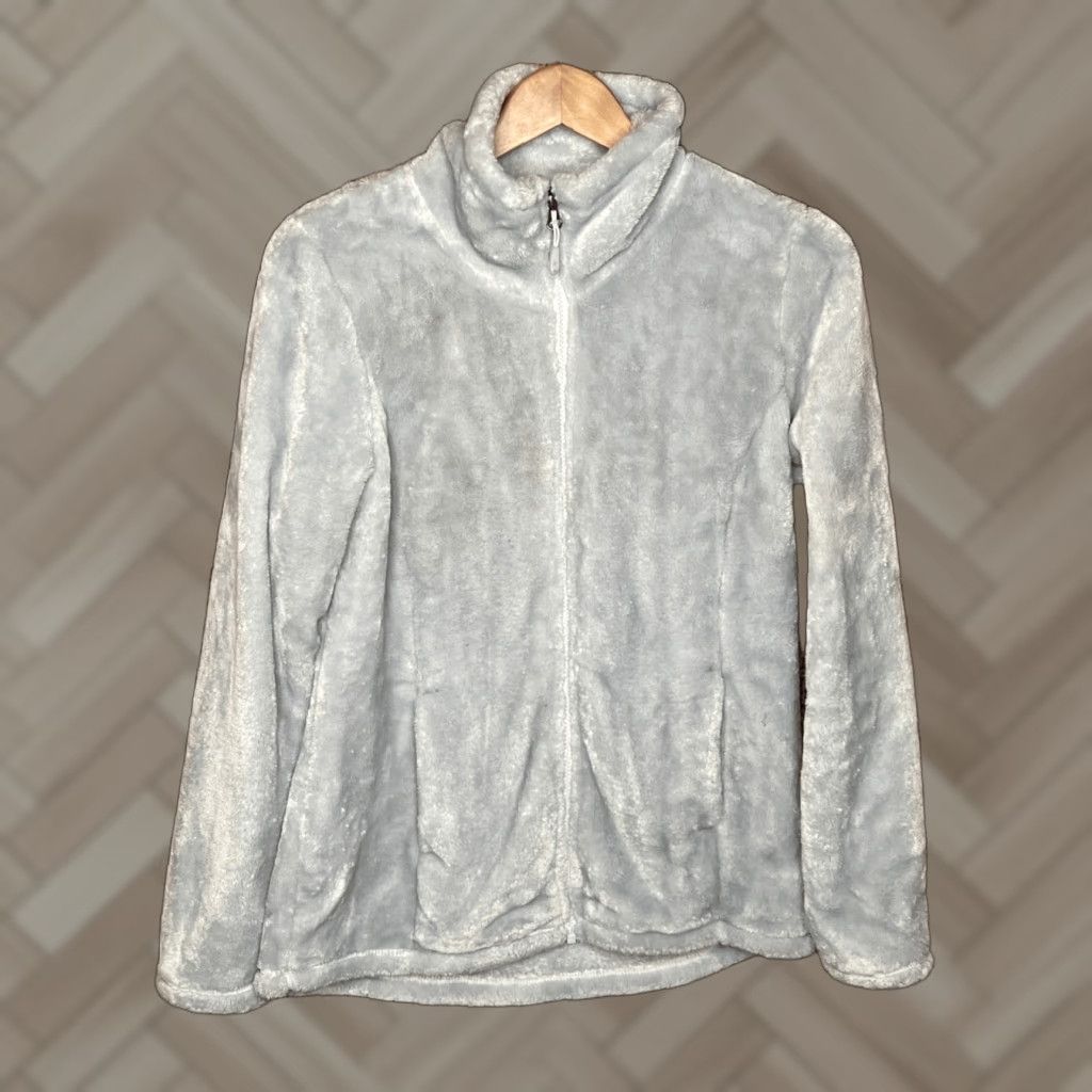 Vintage 32 Degrees Women Jacket Gray Full Zip Fleece Mid-Length Size S/Small Regular Zip Shirt Jacket Casual, 19" Pit to Pit, 16" Back Hem Size S / US 4 / IT 40 - 1 Thumbnail