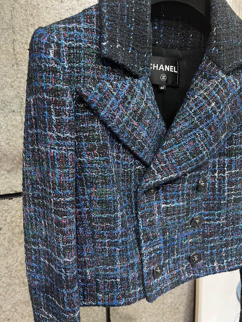 Chanel Chanel SS22 Blue Tweed Jacket -2505 Size US XS / EU 42 / 0 - 5 Thumbnail
