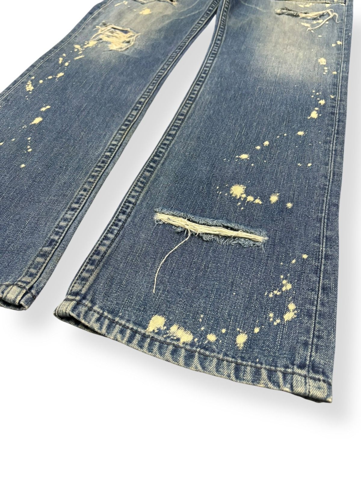 Kapital Kountry Vintage TMT Big Holiday Splatter Distressed Bush Pants Denim Size US 29 - 8 Thumbnail