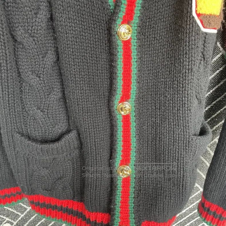 Gucci Gucci Red and green striped black knitted cardigan coat Size XS / US 0-2 / IT 36-38 - 4 Thumbnail