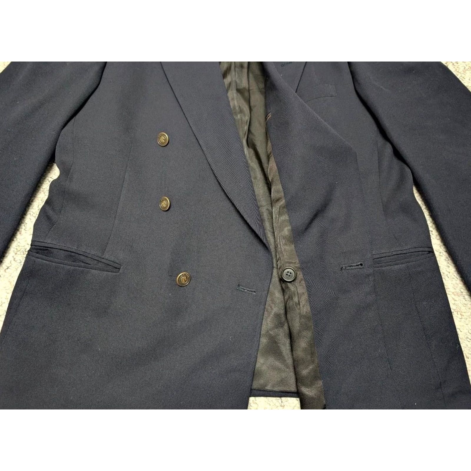 Pierre Cardin VINTAGE Pierre Cardin blazer jacket Navy blue double-breasted 44R Wool Wool Blazer Men USMade Navy Mens Size 44R - 4 Thumbnail