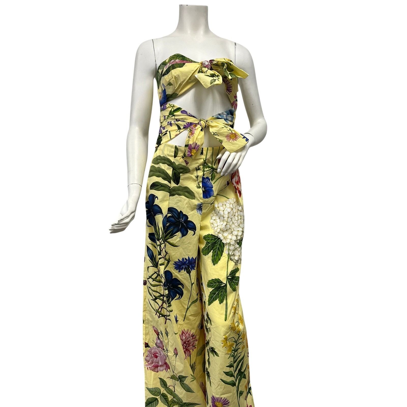 Oscar De La Renta NWT Oscar de la Renta FloralCotton Blend Jumpsuit Size 27" / US 4 / IT 40 - 5 Thumbnail