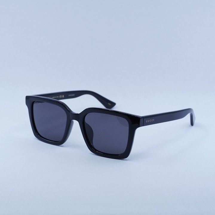 Gucci Gucci GG1582SK 001 Sunglasses Shiny Black Square Frame, Grey Size ONE SIZE - 1 Thumbnail