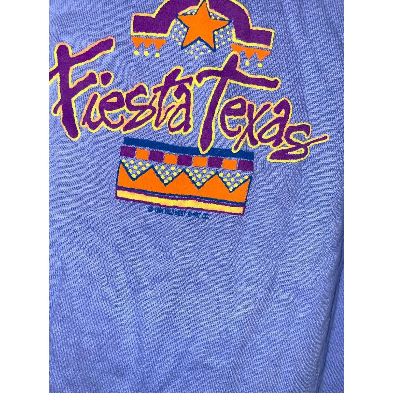 Vintage Vintage Fiesta Shirt TX Texas Oneita Blue Tee 90s 90s Medium Size US M / EU 48-50 / 2 - 4 Thumbnail