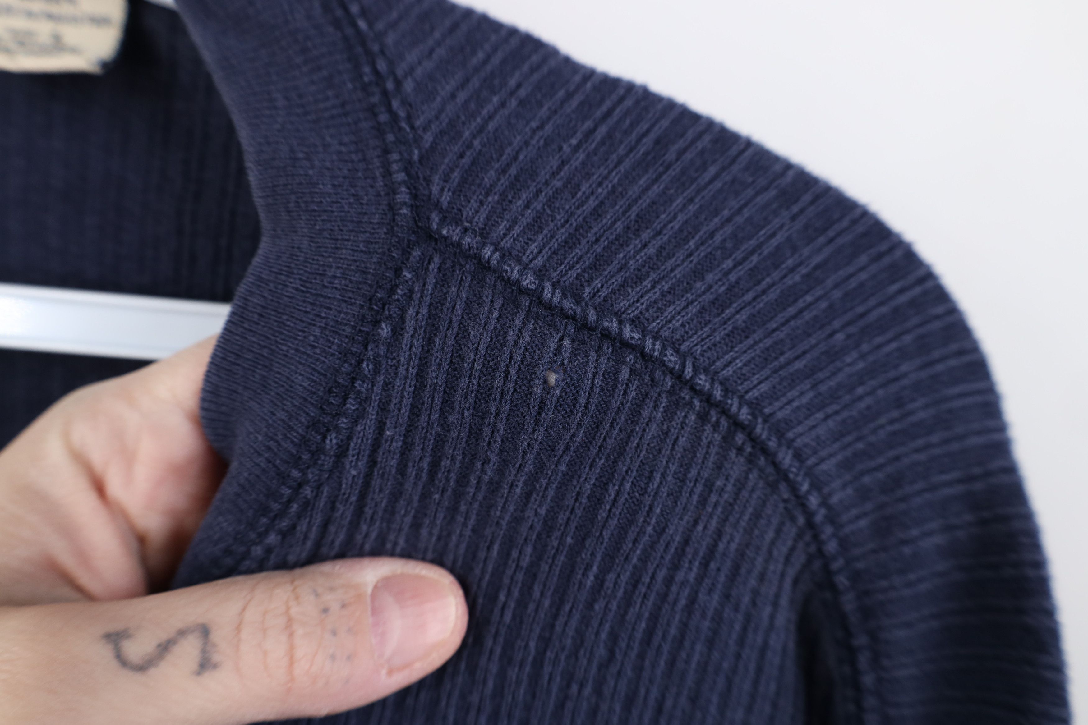 Vintage Vintage 90s Streetwear Ribbed Long Sleeve Henley T-Shirt Size US L / EU 52-54 / 3 - 4 Thumbnail